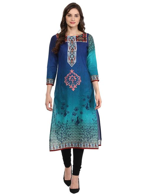 digital print straight kurta - 18449088 - Very Small Image - 1