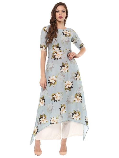 floral print asymmetric kurta - 18449092 - Very Small Image - 1