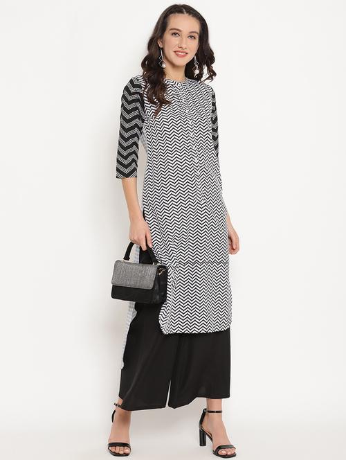 chevron high low kurta - 18449147 - Very Small Image - 1