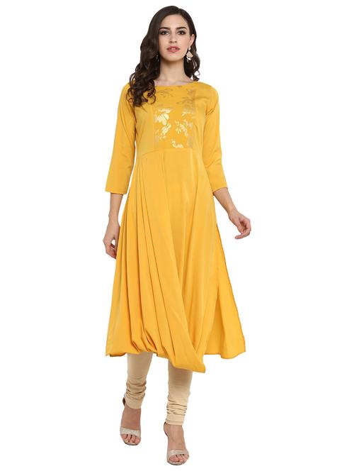 foil print cowl kurta - 18449150 - Very Small Image - 1