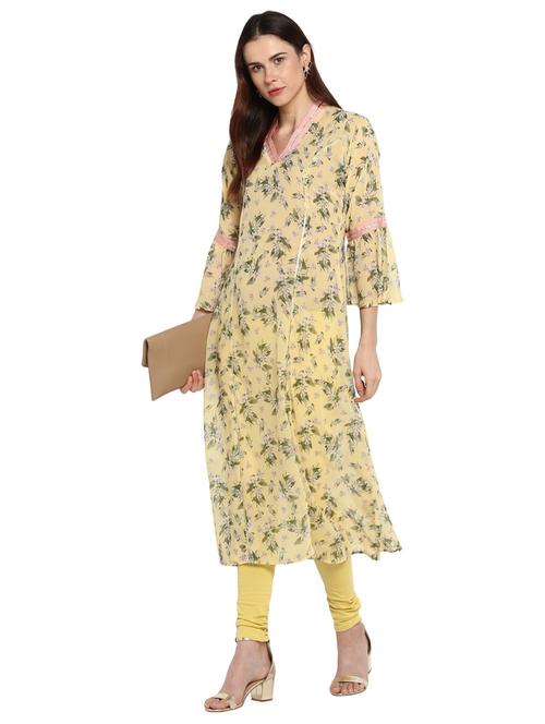 floral print a-line kurta - 18449155 - Very Small Image - 1