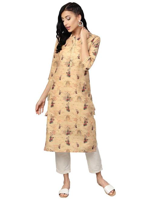 floral print straight kurta - 18449172 - Very Small Image - 1