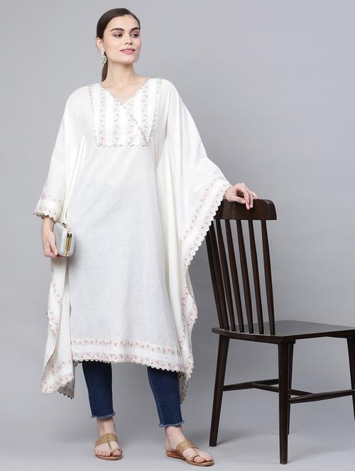 yoke foil printed kaftan style kurta - 18449211 - Very Small Image - 1