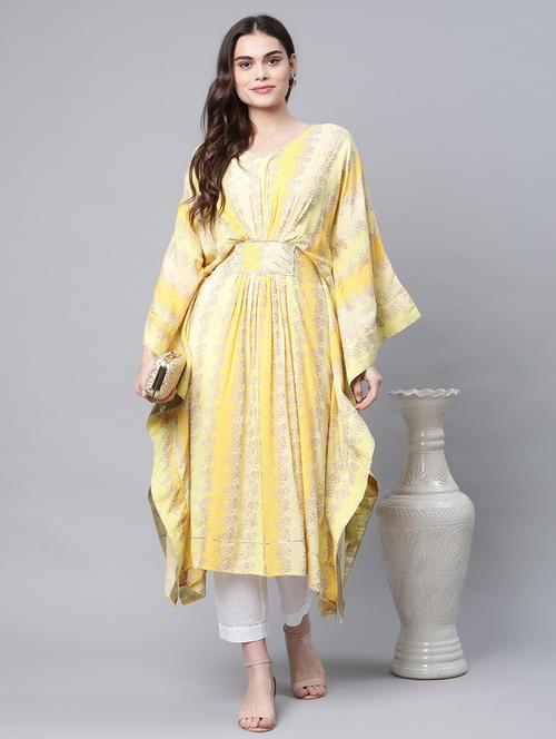 foil print kaftan pant set - 18449227 - Very Small Image - 1