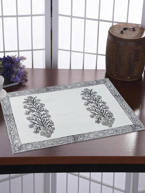 texstylers thick cotton canvas jaipuri block print table mats - 18450106 - Very Small Image - 1