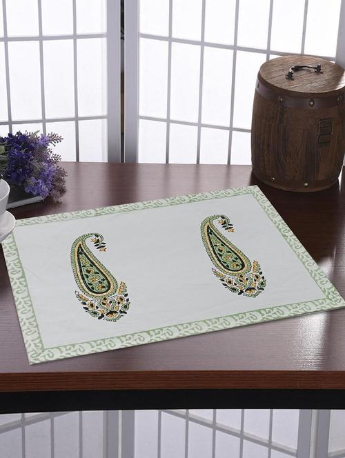 texstylers thick cotton canvas jaipuri block print table mats - 18450107 - Very Small Image - 1