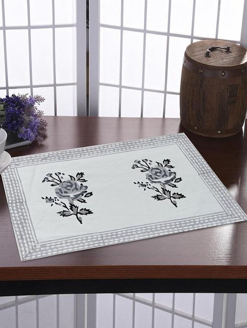 texstylers thick cotton canvas jaipuri block print table mats - 18450111 - Very Small Image - 1