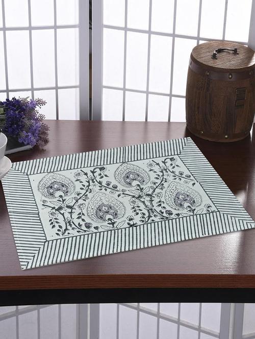 texstylers thick cotton canvas jaipuri block print table mats - 18450115 - Very Small Image - 1