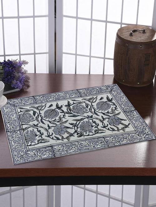 texstylers thick cotton canvas jaipuri block print table mats - 18450117 - Very Small Image - 1