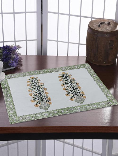 texstylers thick cotton canvas jaipuri block print table mats - 18450121 - Very Small Image - 1