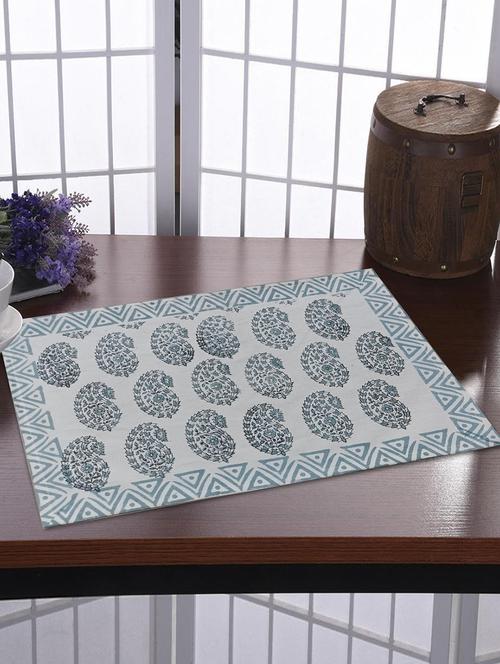 texstylers thick cotton canvas jaipuri block print table mats - 18450126 - Very Small Image - 1