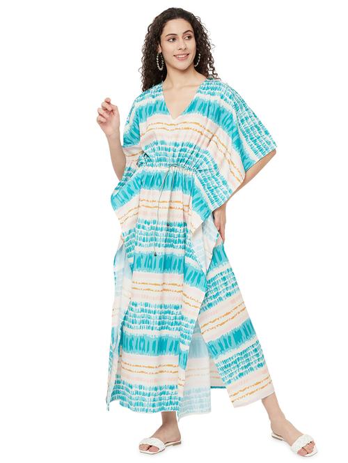 v neck printed kaftan maxi dress - 18450250 - Very Small Image - 1