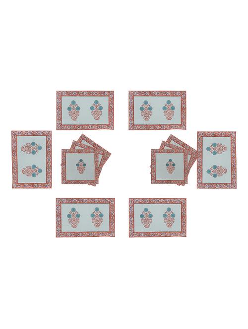texstylers pure cotton 6 table mats and 6 napkins set - 18450308 - Very Small Image - 1