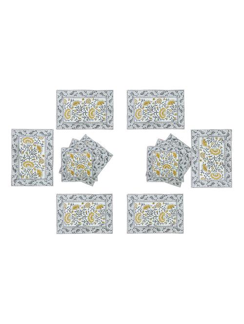 texstylers pure cotton 6 table mats and 6 napkins set - 18450319 - Very Small Image - 1