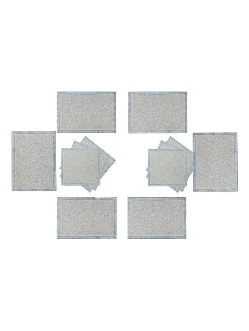 texstylers pure cotton 6 table mats and 6 napkins set - 18450334 - Very Small Image - 1