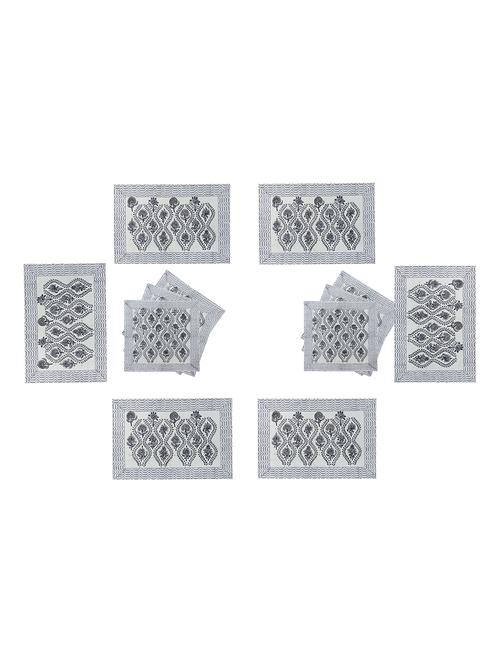 texstylers pure cotton 6 table mats and 6 napkins set - 18450340 - Very Small Image - 1