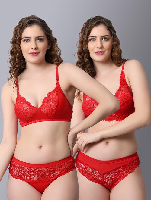 pack of 2 laced bra and panty set - 18450353 - Very Small Image - 1
