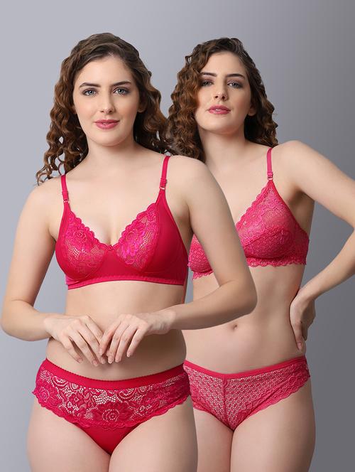 pack of 2 laced bra and panty set - 18450367 - Very Small Image - 1