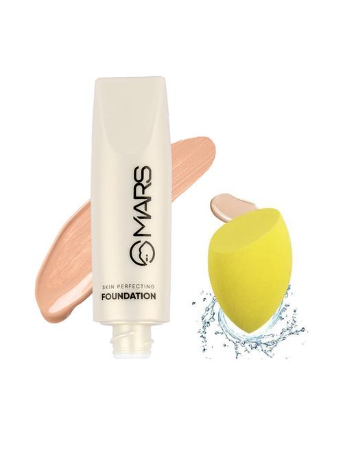skin perfecting foundation & sponge beauty blender puff, pack of 2 (58205-02) - 18450481 - Very Small Image - 1