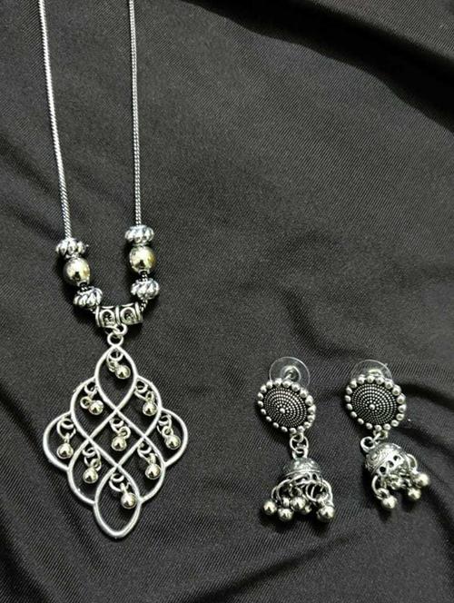 oxidised metal necklaces and earring - 18450760 - Very Small Image - 1