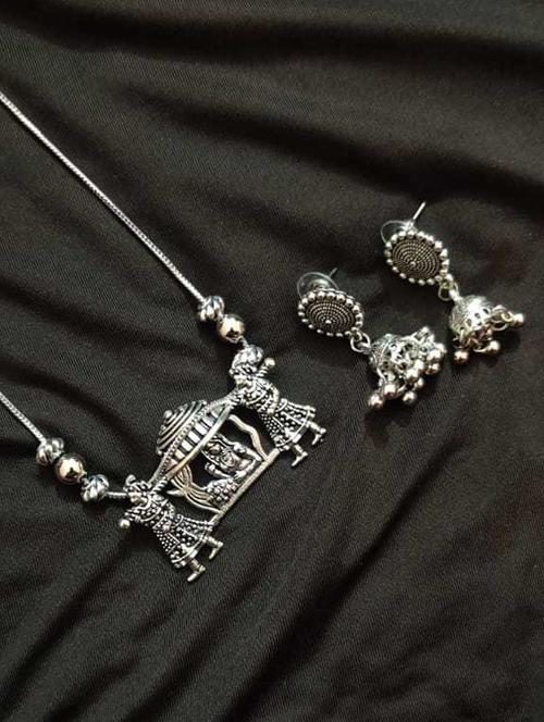 oxidised necklaces and earring set - 18450783 - Very Small Image - 1