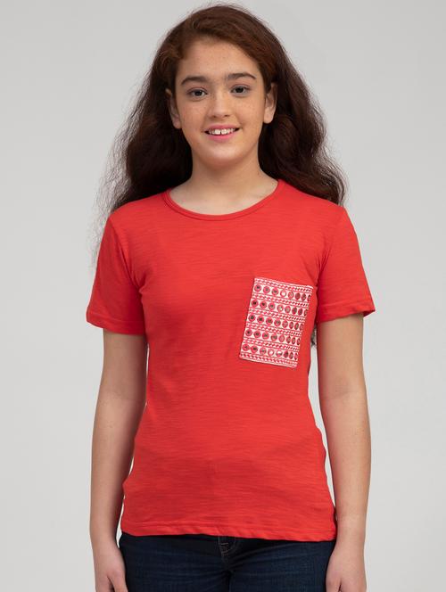 girls orange solid regular top - 18451251 - Very Small Image - 1