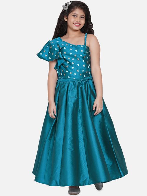 girls blue printed lehnga choli set - 18451423 - Very Small Image - 1