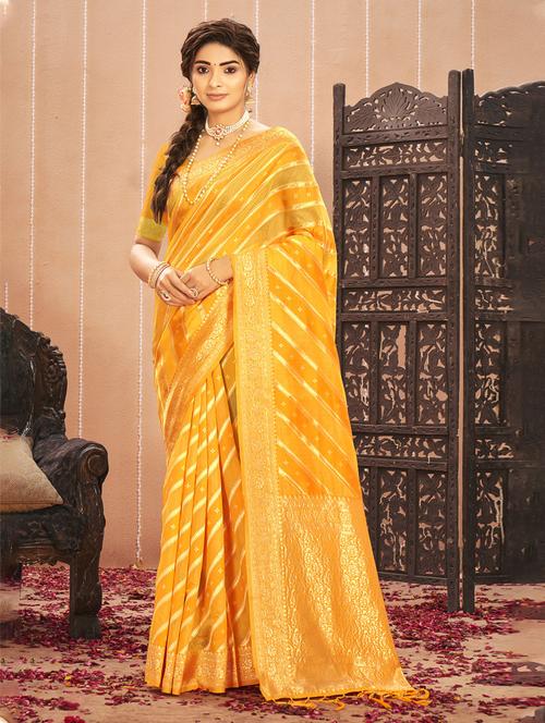 zari work woven saree - 18451555 - Very Small Image - 1