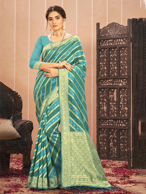 women's self design green colored saree - 18451556 - Very Small Image - 1