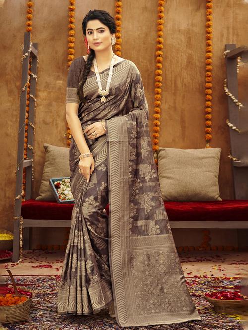 zari work woven saree - 18451560 - Very Small Image - 1