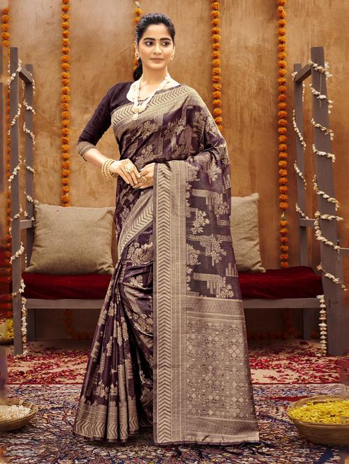 zari work woven saree - 18451563 - Very Small Image - 1