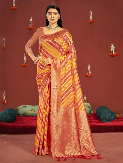 zari work woven saree with blouse - 18451568 - Very Small Image - 1