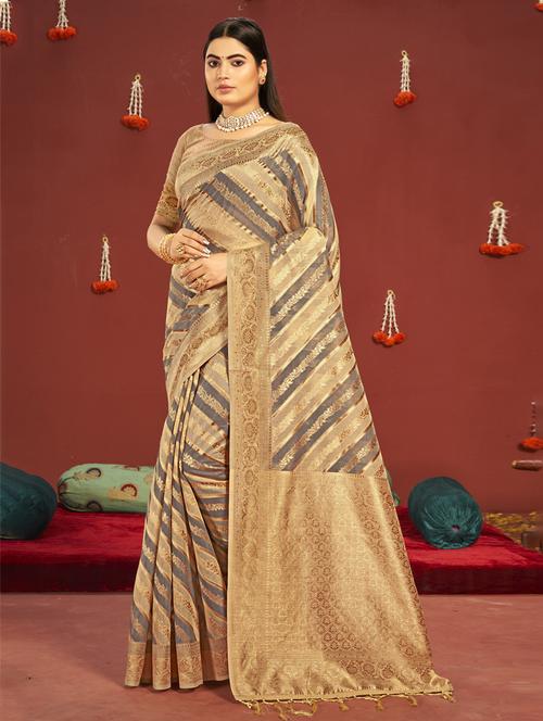 zari work woven saree - 18451569 - Very Small Image - 1