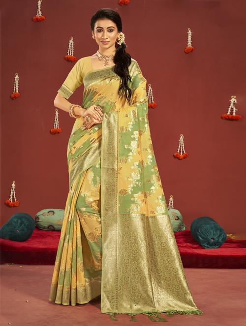 zari work woven saree - 18451573 - Very Small Image - 1