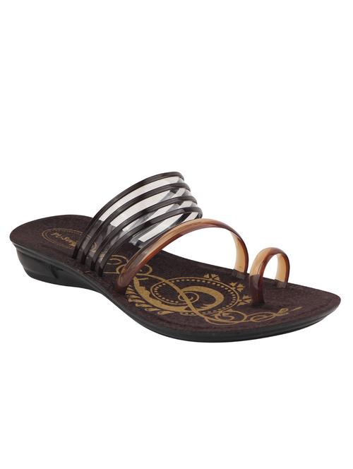 women brown printed one toe sandal - 18451784 - Very Small Image - 1
