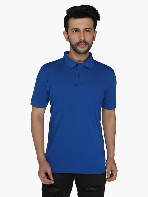 navy-blue solid polo t-shirt - 18451859 - Very Small Image - 1