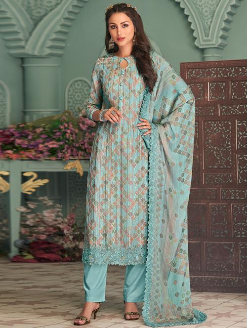 digital printed unstitched suit set - 18451898 - Very Small Image - 1