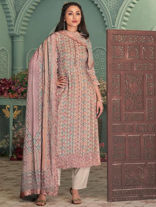 digital printed unstitched suit set - 18451901 - Very Small Image - 1