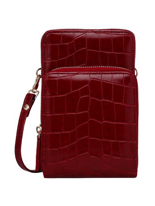 maroon textured regular sling bag - 18452059 - Very Small Image - 1
