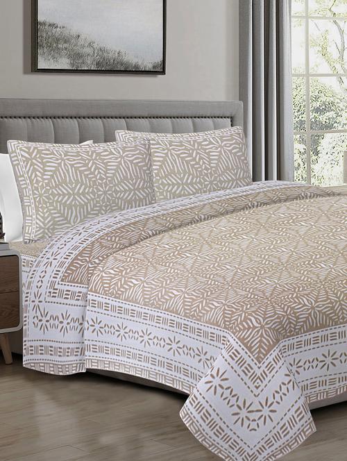 texstylehome 100% cotton abstract pattern 90x108 inches double size bedsheet with 2 pillow covers - 18452085 - Very Small Image - 1