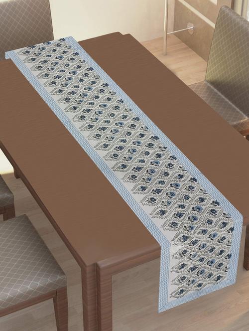 texstylehome thick cotton 16x60 inches block print 4 seater table runner - 18452130 - Very Small Image - 1