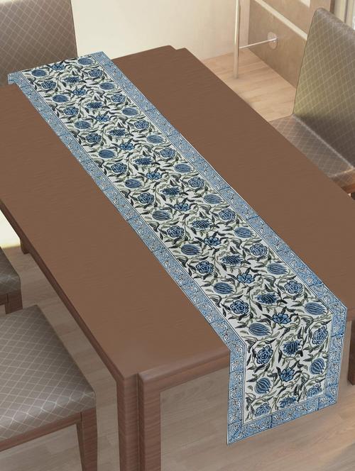 texstylehome thick cotton 16x72 inches block print 6 seater table runner - 18452145 - Very Small Image - 1