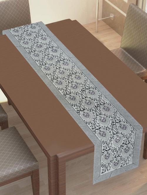 texstylehome thick cotton 16x72 inches block print 6 seater table runner - 18452151 - Very Small Image - 1