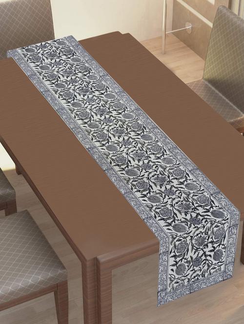 texstylehome thick cotton 16x72 inches block print 6 seater table runner - 18452153 - Very Small Image - 1