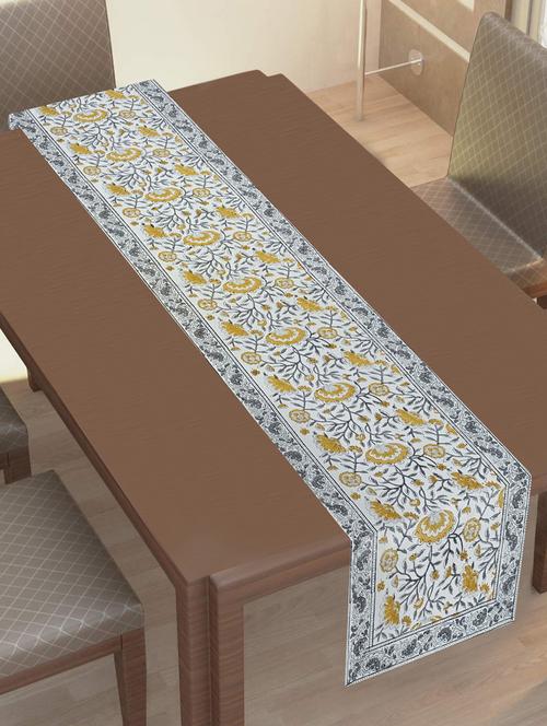 texstylehome thick cotton 18x90 inches block print 8 seater table runner - 18452172 - Very Small Image - 1