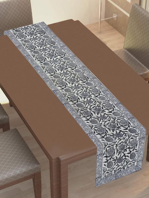 texstylehome thick cotton 18x90 inches block print 8 seater table runner - 18452179 - Very Small Image - 1