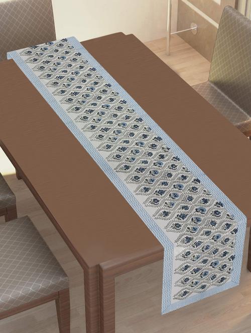 texstylehome thick cotton 18x90 inches block print 8 seater table runner - 18452182 - Very Small Image - 1