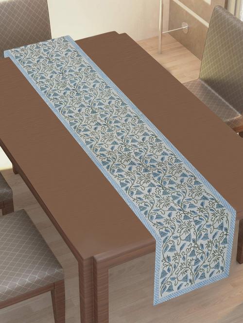 texstylehome thick cotton 18x90 inches block print 8 seater table runner - 18452184 - Very Small Image - 1
