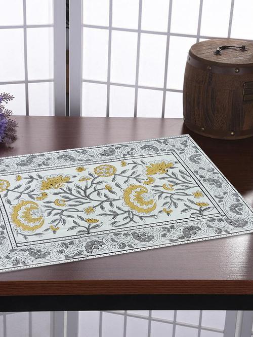 texstylehome thick cotton canvas jaipuri block print table mats - 18452217 - Very Small Image - 1