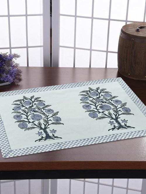texstylehome thick cotton canvas jaipuri block print table mats - 18452219 - Very Small Image - 1